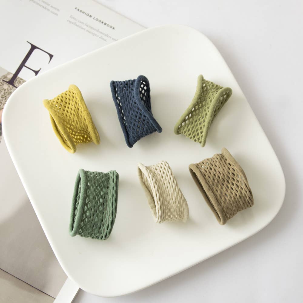 Seamless Boho Mesh Fisherman Net Hair Ties (Set of 6)