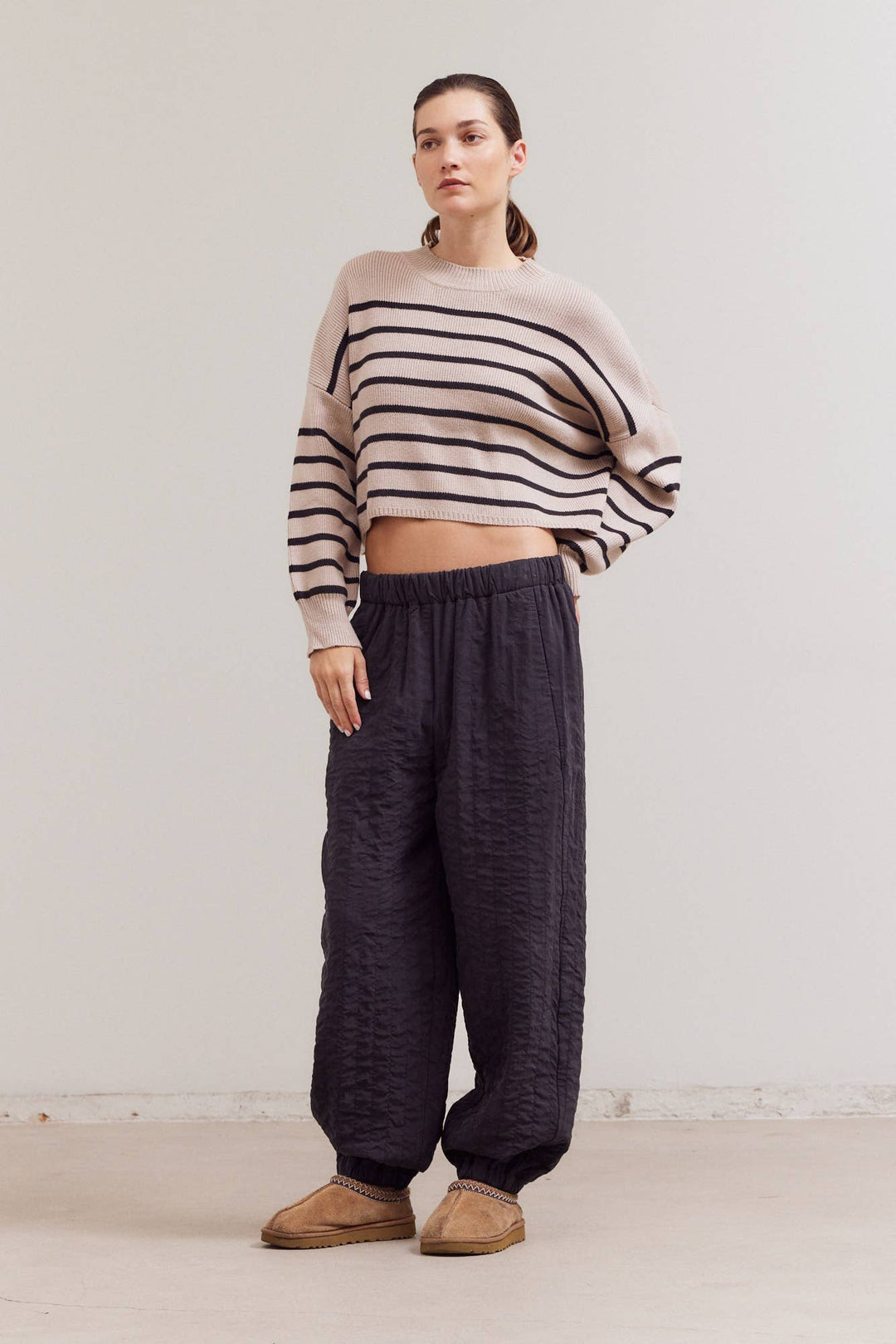 41750 - STRIPE SWEATER CROP TOP