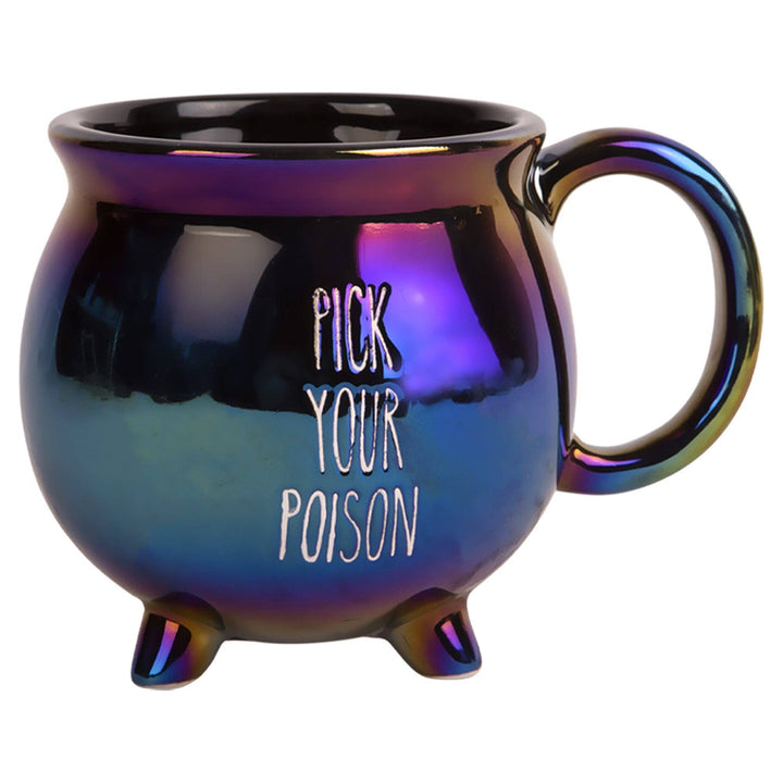 20oz Blk Pick Your Poison Sentiment Cauldron Shape Ftd Mug