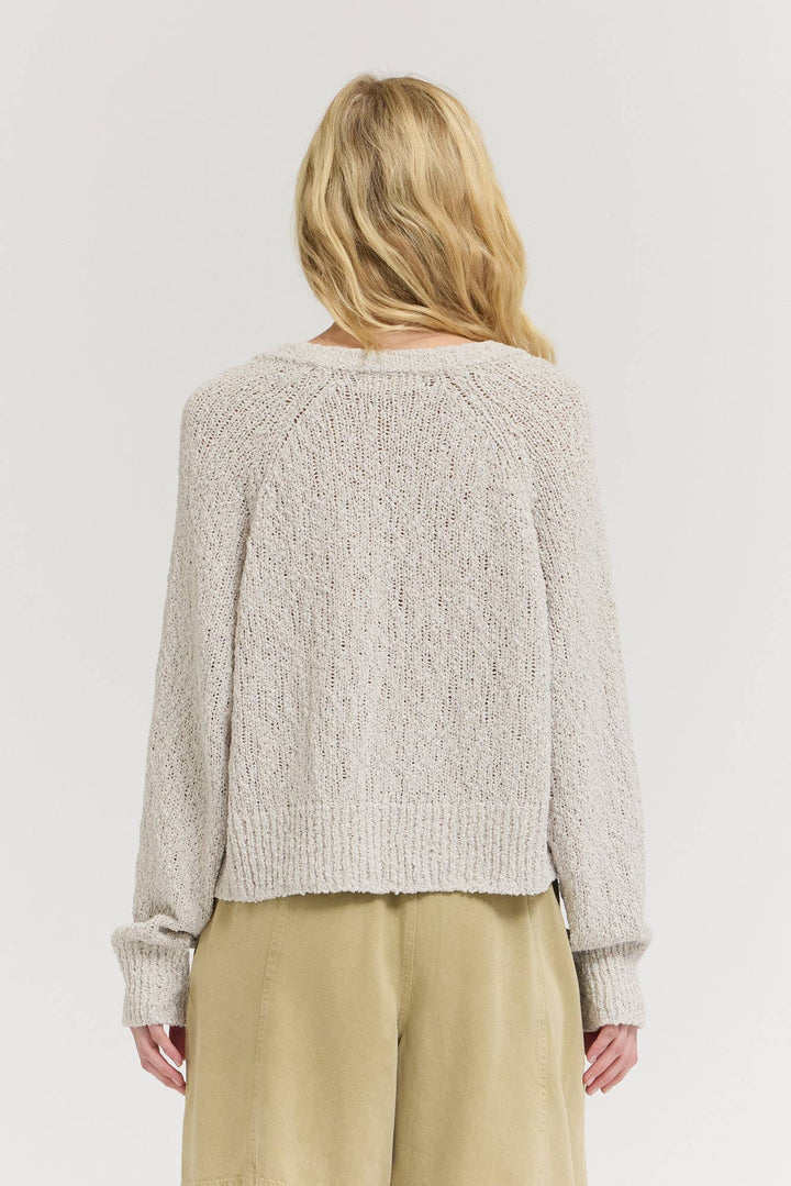 80476TY - TEXTURED VNECK CARDIGAN