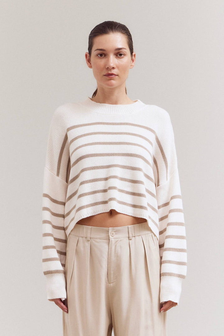 41750 - STRIPE SWEATER CROP TOP