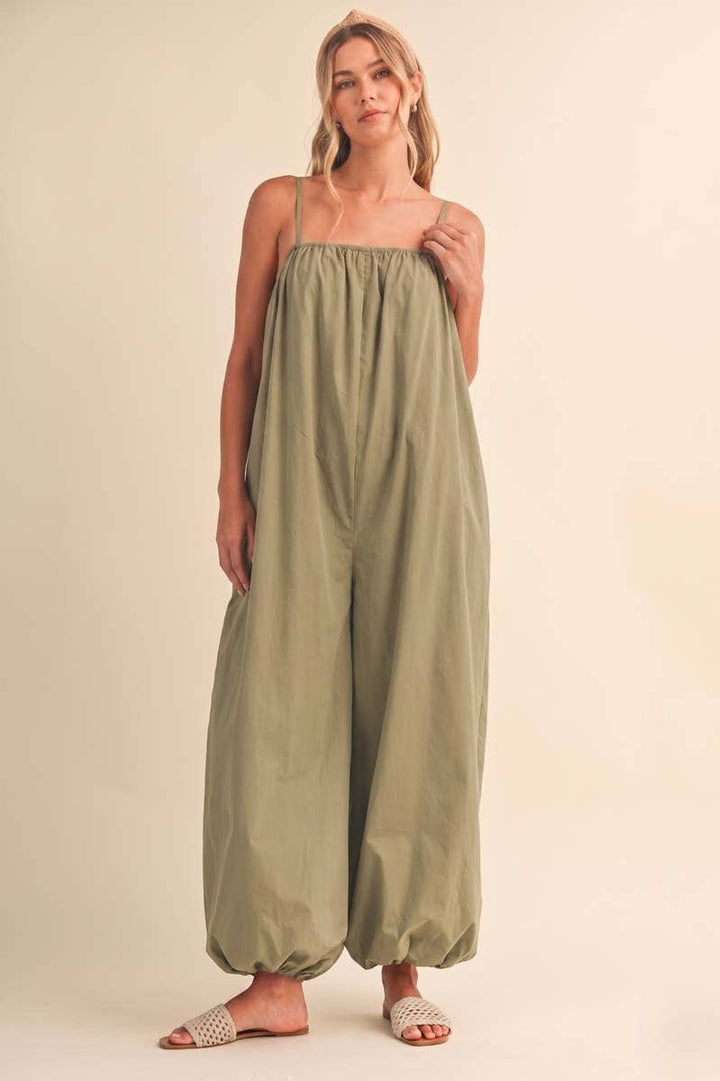 BALLOON LEG STRAPPY JUMPSUIT