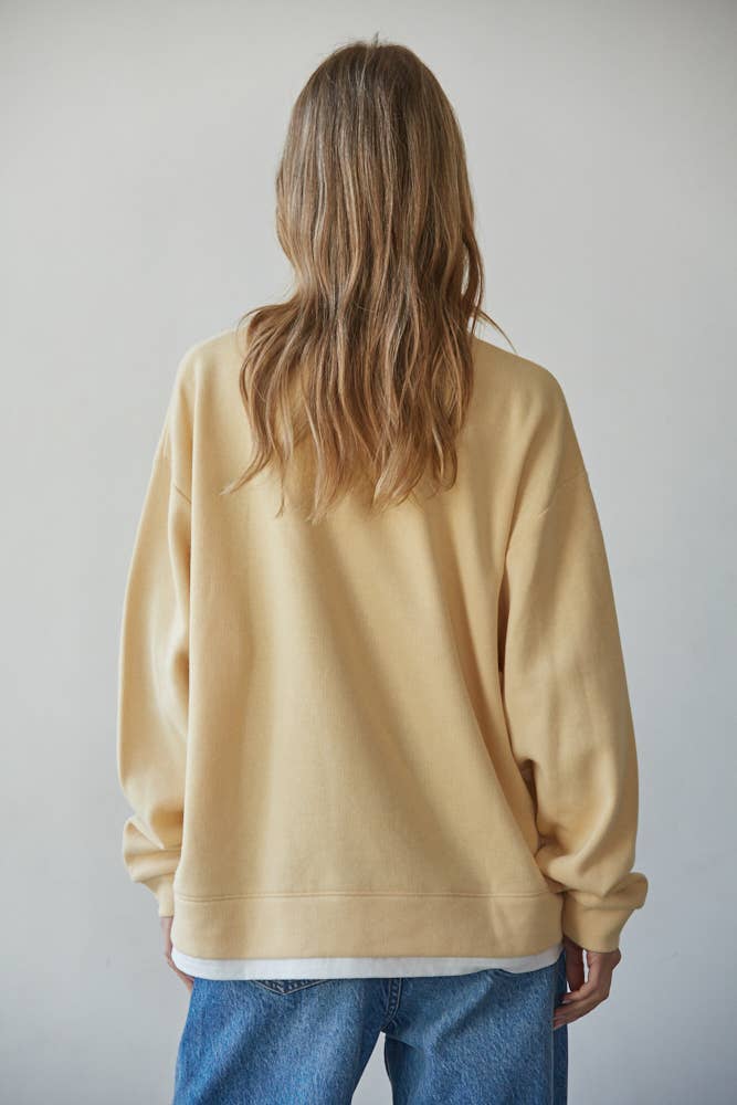 L8680 | Knit Cotton Polyester Crew Neck Sweatshirt Top