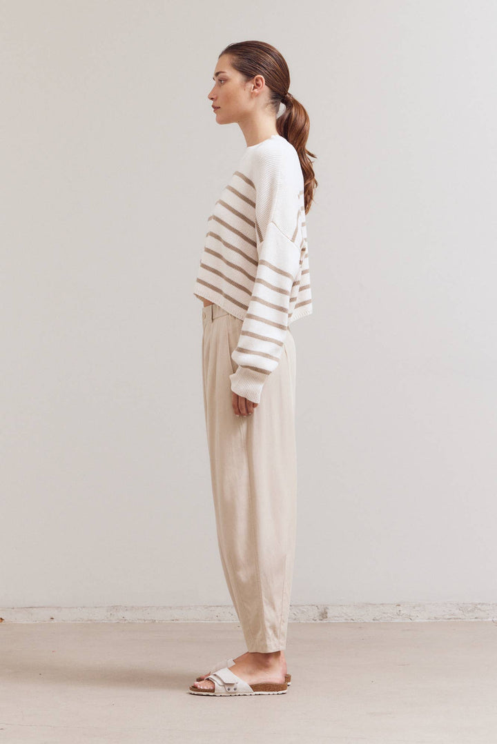41750 - STRIPE SWEATER CROP TOP