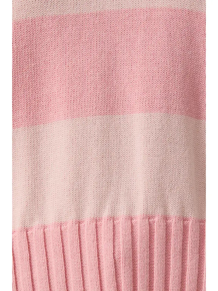 Long Sleeve V-Neck Stripe Crop Sweater