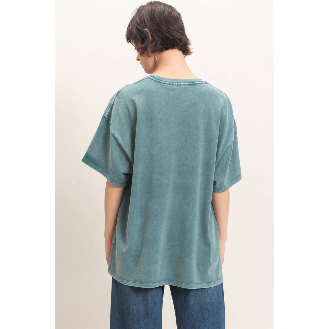 Mineral Wash Oversized Crew Neck T-Shirts