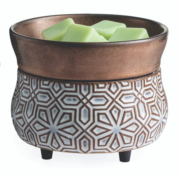 2-in-1 Fragrance Warmer – Bronze Geometric