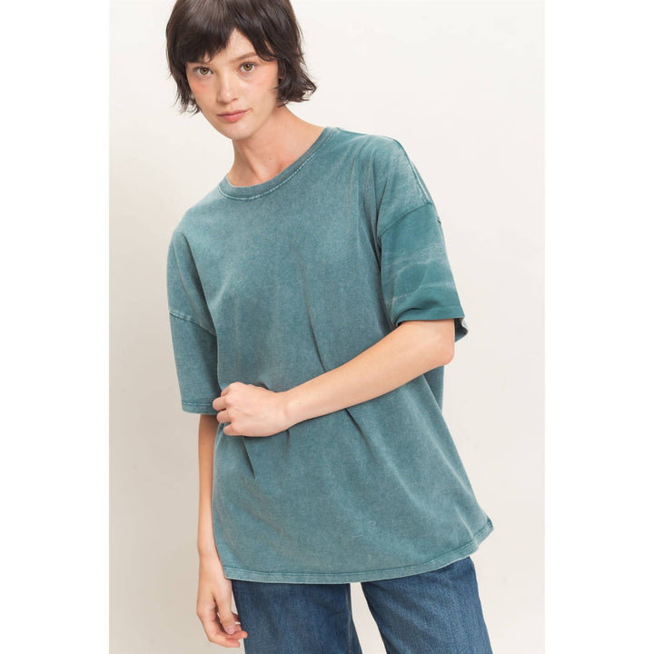 Mineral Wash Oversized Crew Neck T-Shirts