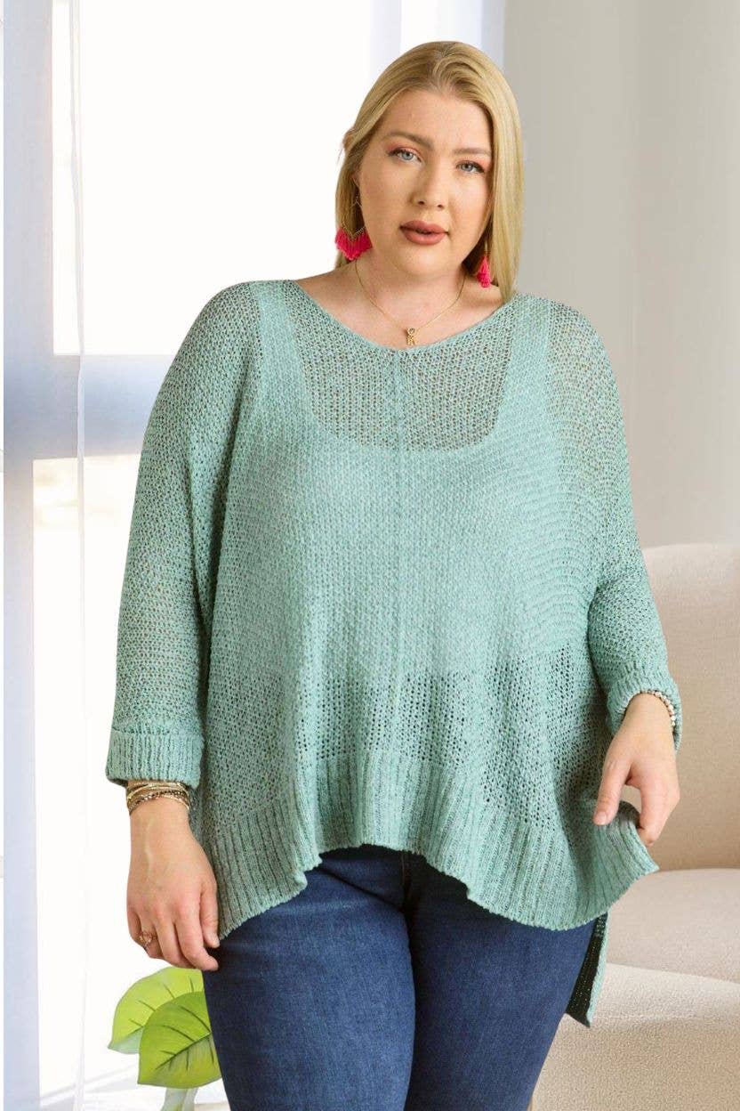 PLUS LOOSE FIT BASIC KNITTED SWEATER -CESW1922X