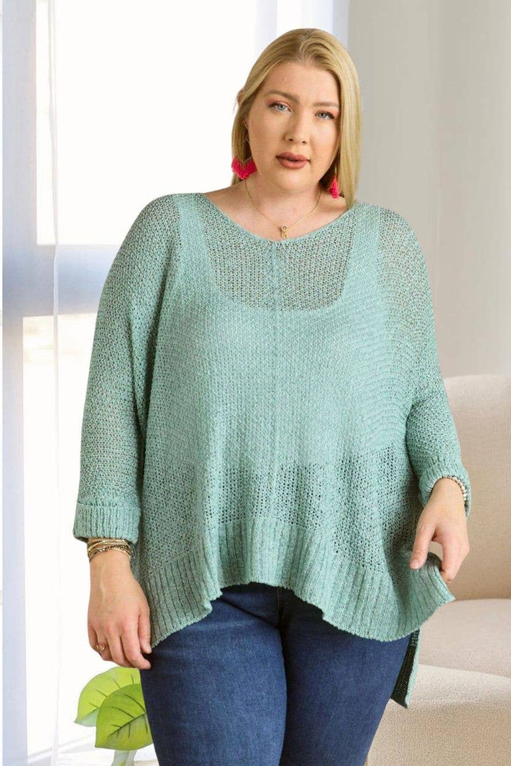 PLUS LOOSE FIT BASIC KNITTED SWEATER -CESW1922X