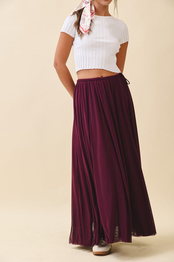 Flowy Mesh Maxi Skirt