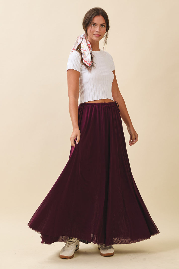 Flowy Mesh Maxi Skirt