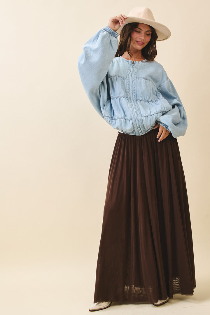 Flowy Mesh Maxi Skirt