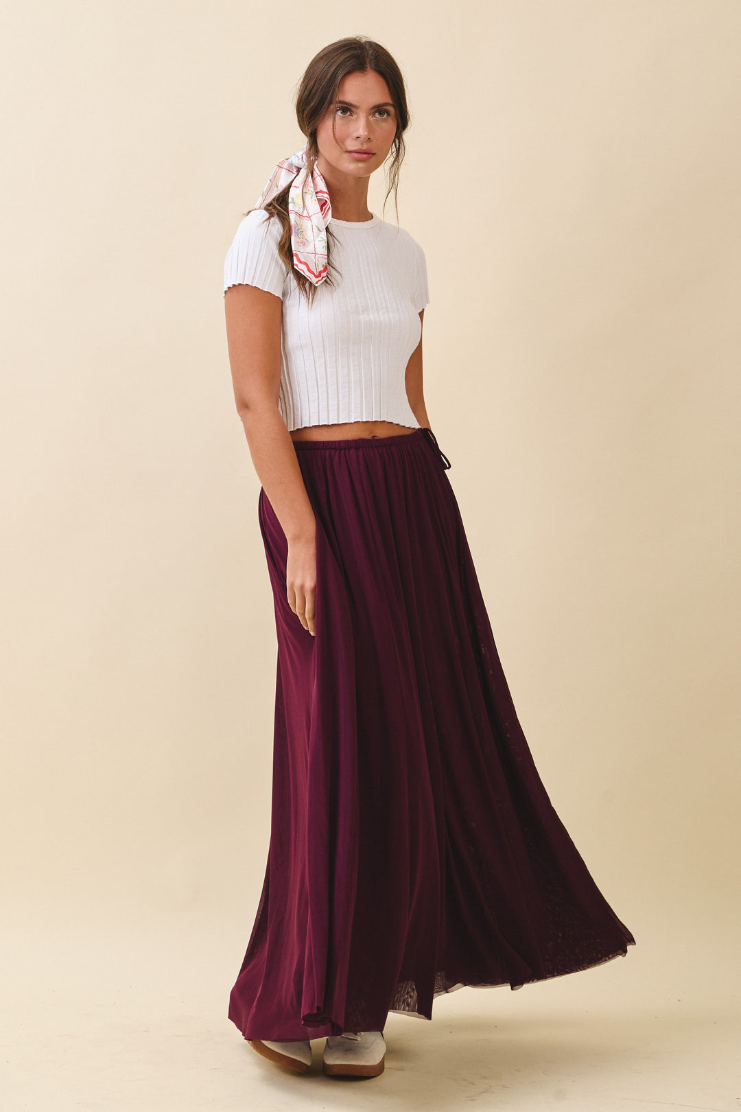 Flowy Mesh Maxi Skirt