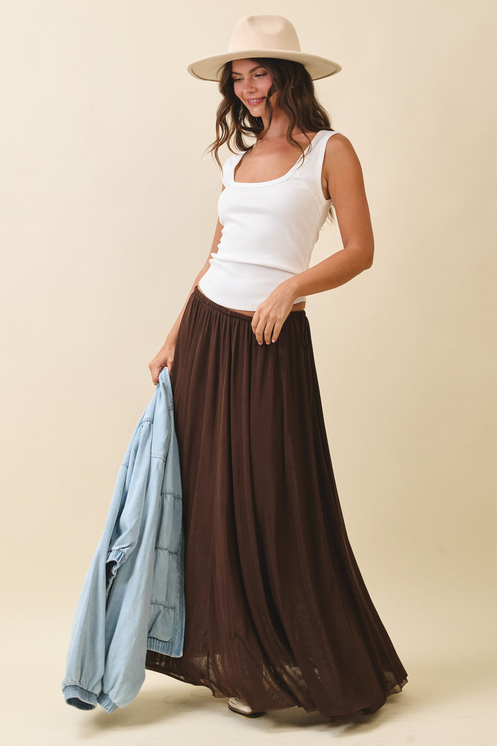 Flowy Mesh Maxi Skirt