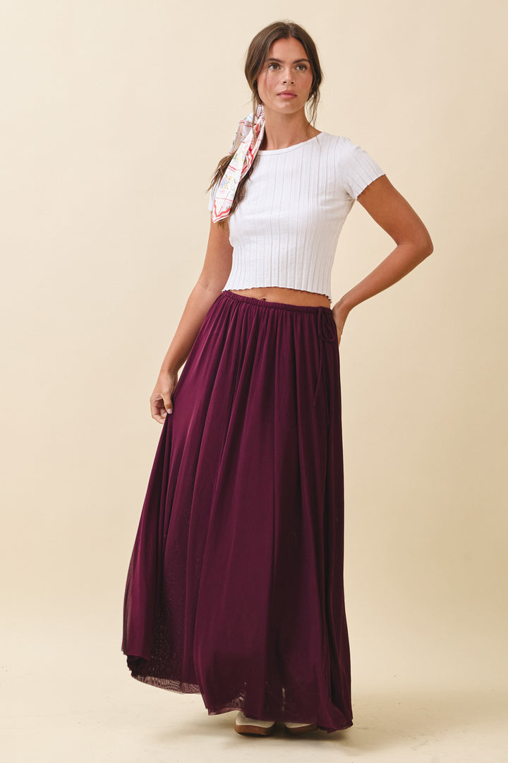 Flowy Mesh Maxi Skirt