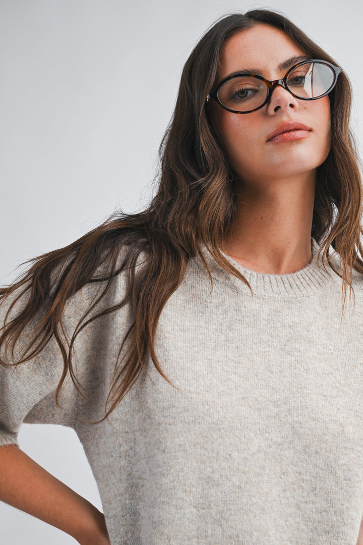 Short Sleeve Knit Sweater