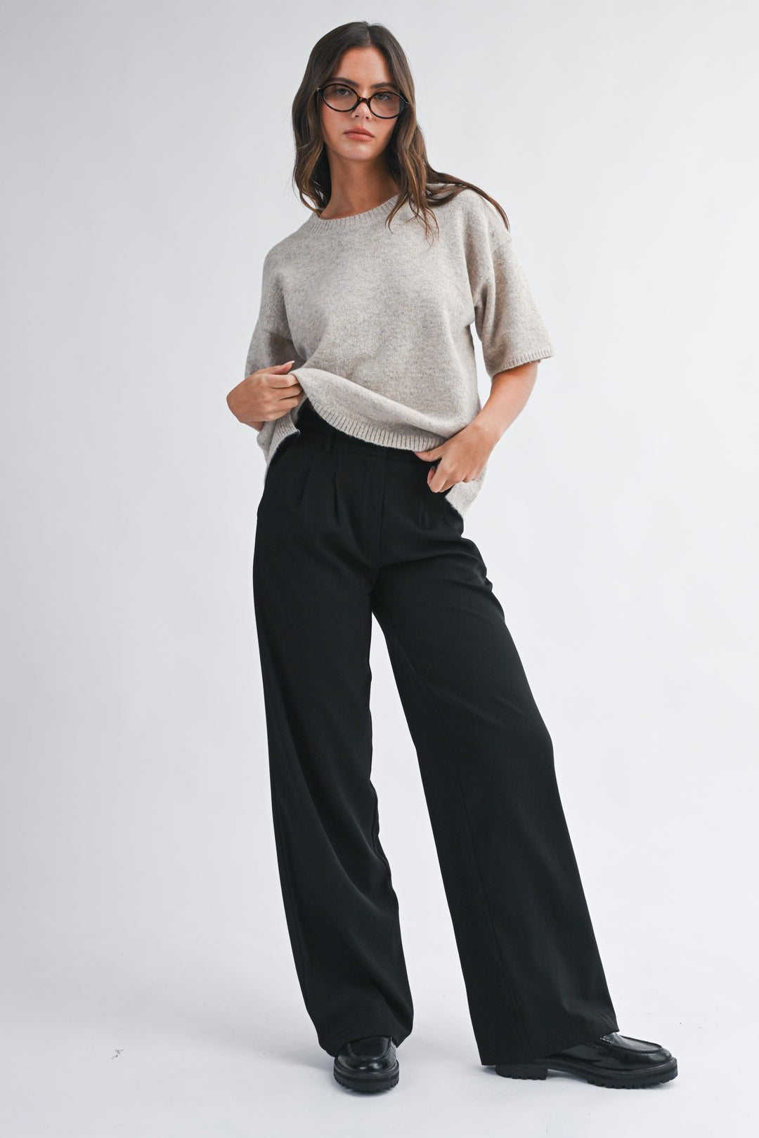 Short Sleeve Knit Sweater