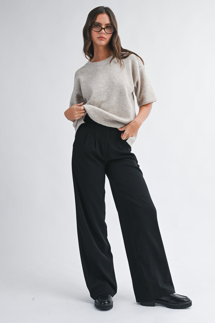Short Sleeve Knit Sweater