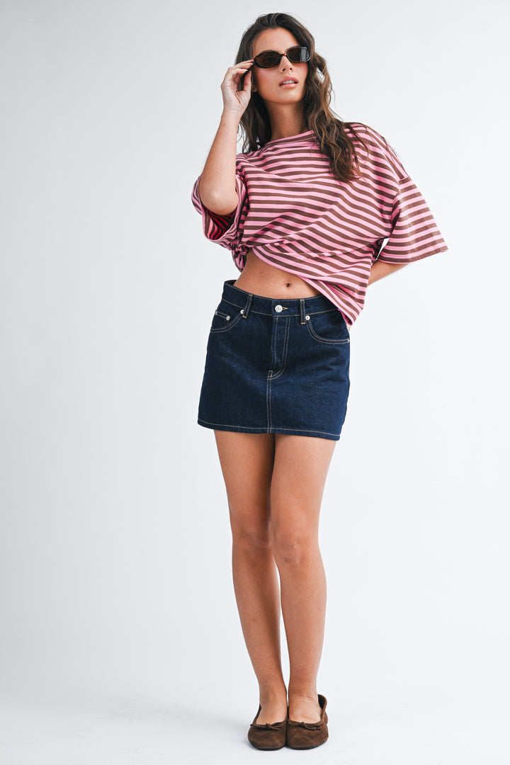 Oversized Stripe Boyfriend Tee