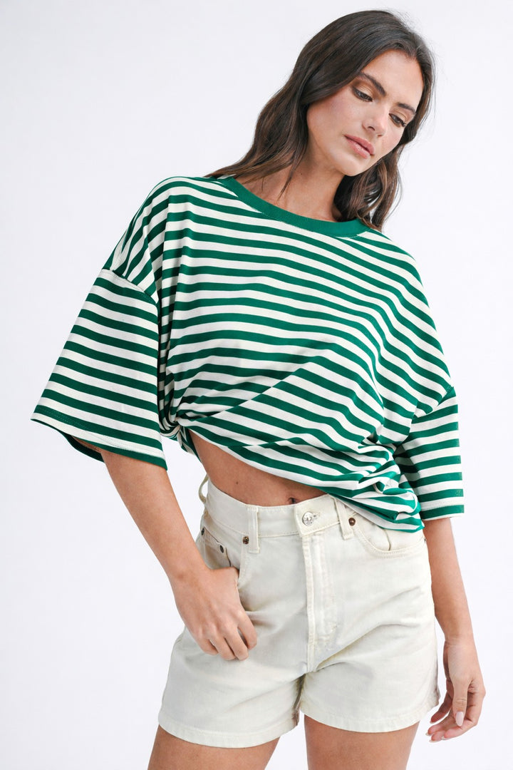 Oversized Stripe Boyfriend Tee