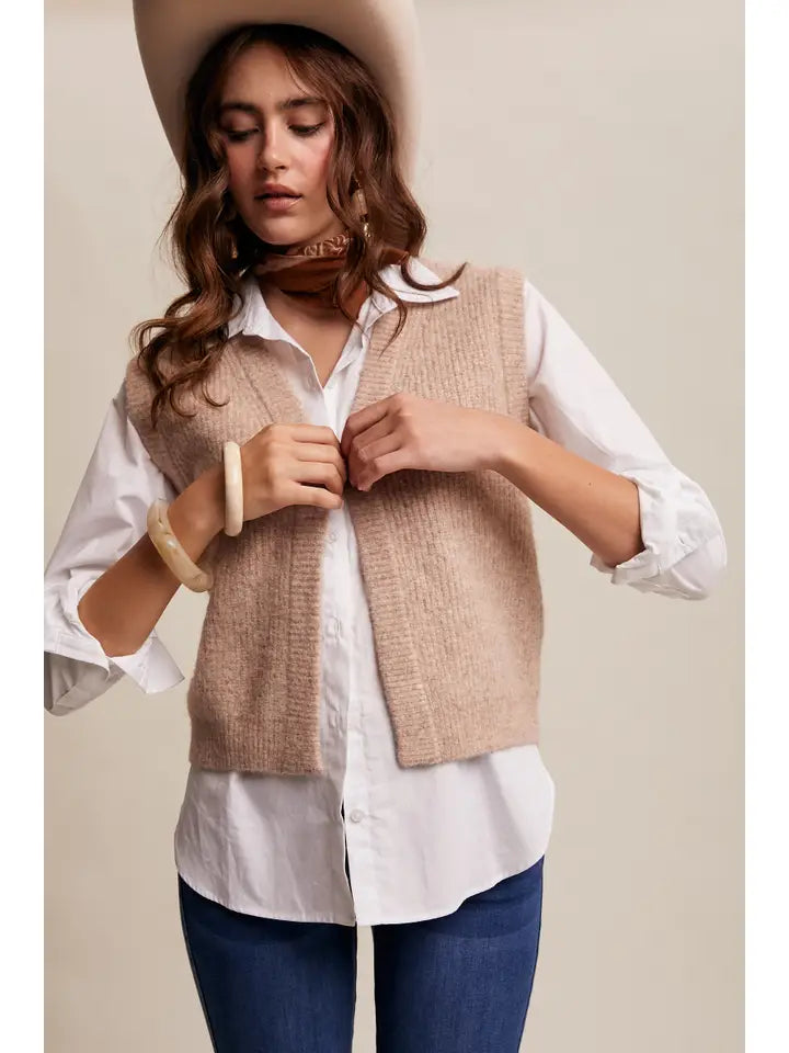 Cozy Knit Button Vest