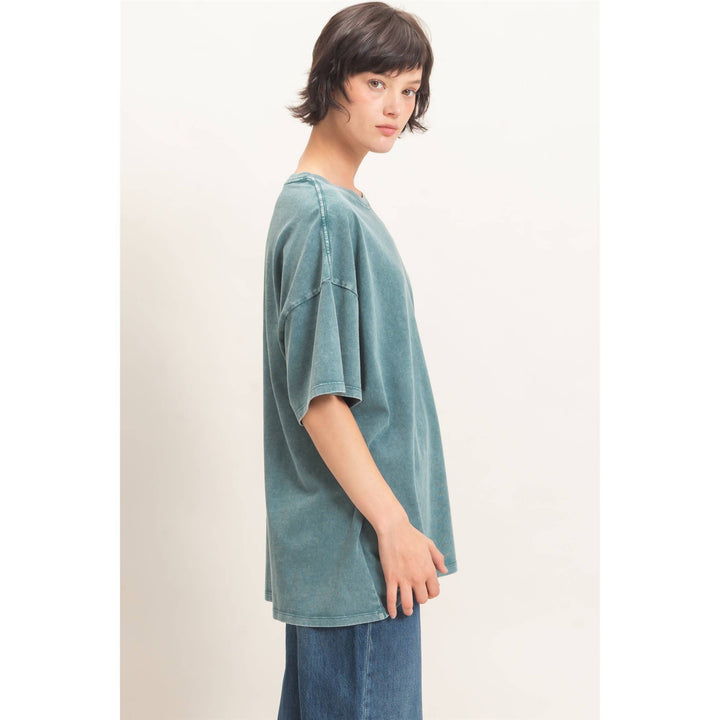 Mineral Wash Oversized Crew Neck T-Shirts
