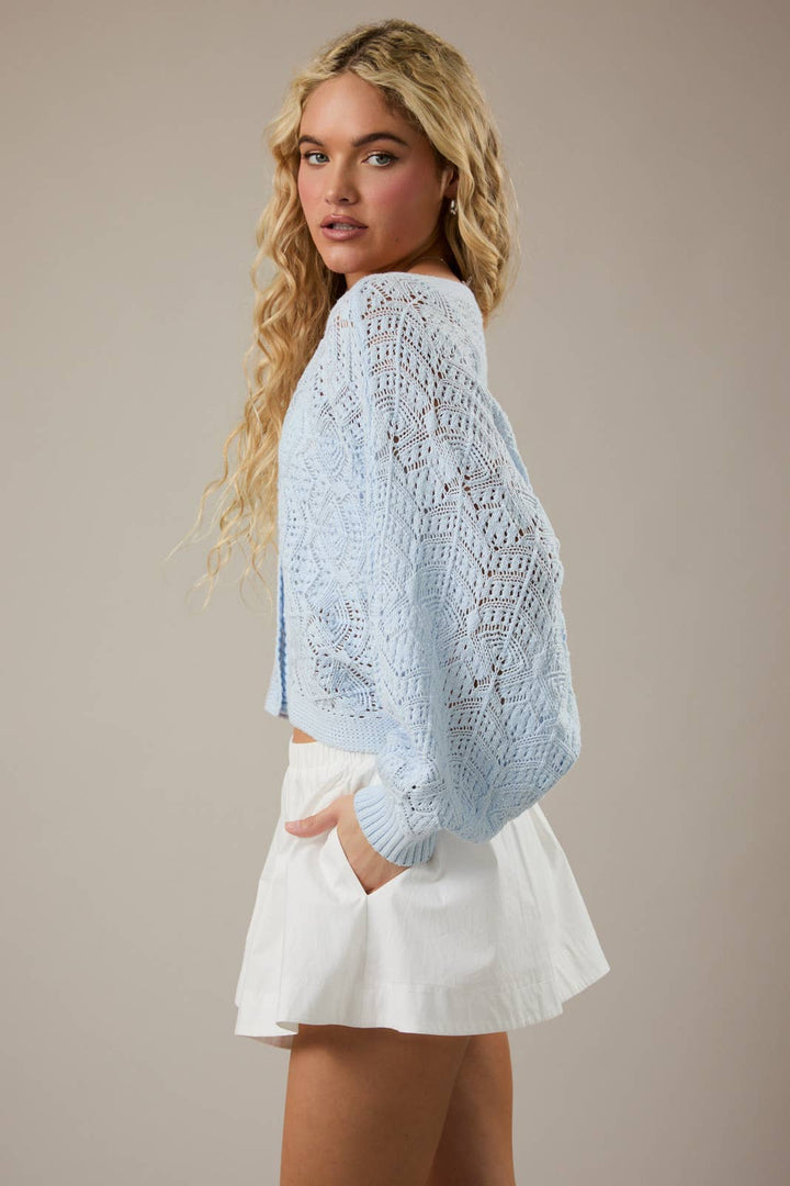 LONG SLEEVE CROCHET CARDIGAN