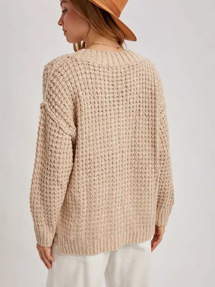 Thermal Henley Sweater Top