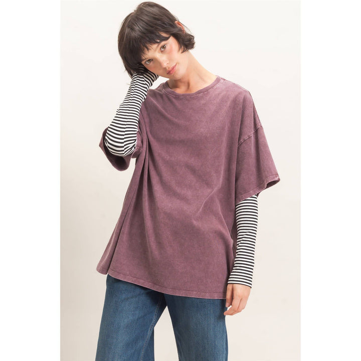 Mineral Wash Oversized Crew Neck T-Shirts
