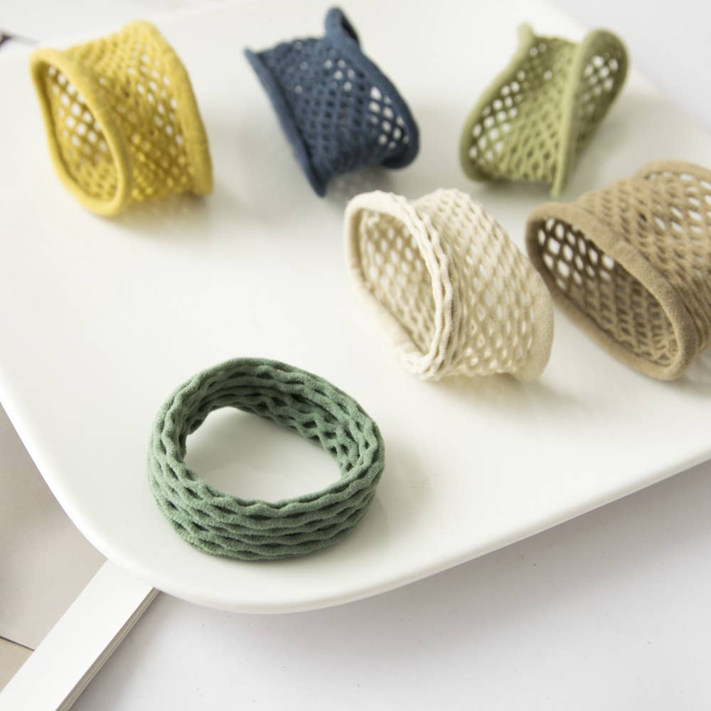 Seamless Boho Mesh Fisherman Net Hair Ties (Set of 6)