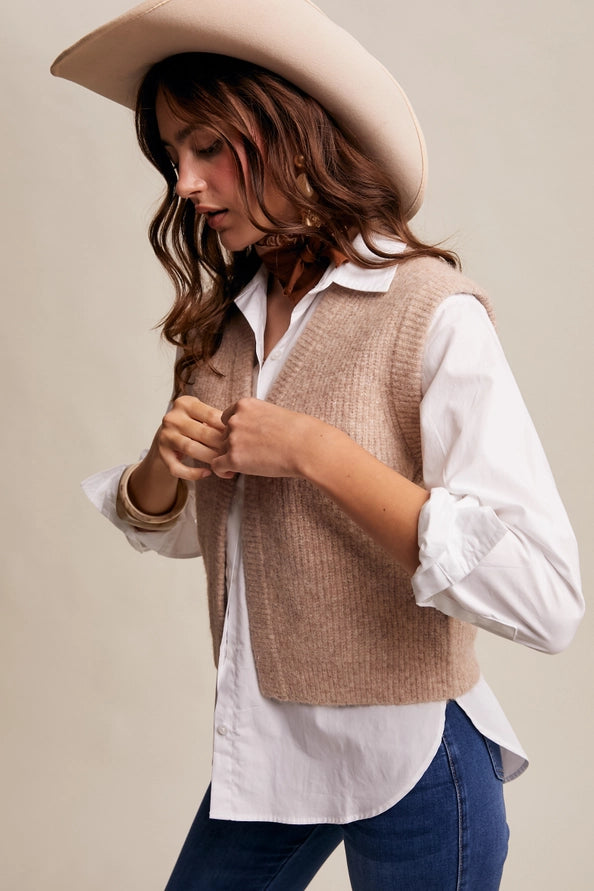 Cozy Knit Button Vest