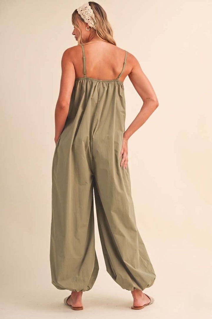 BALLOON LEG STRAPPY JUMPSUIT