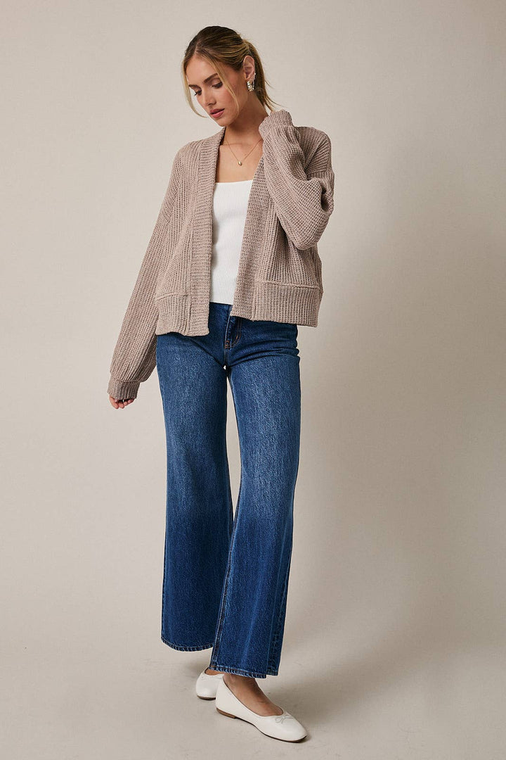 LONG SLEEVE CROPPED CARDIGAN