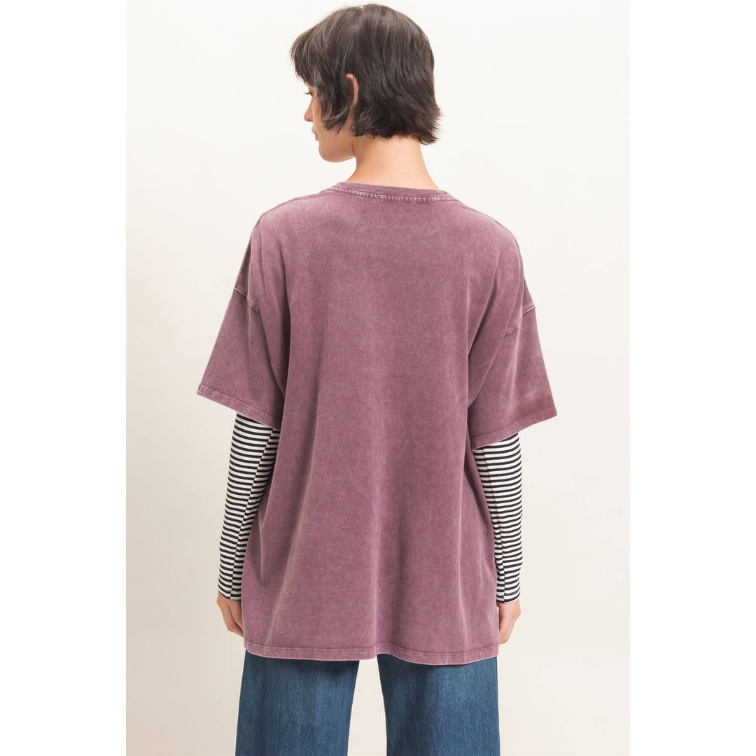 Mineral Wash Oversized Crew Neck T-Shirts