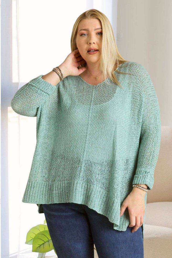 PLUS LOOSE FIT BASIC KNITTED SWEATER -CESW1922X