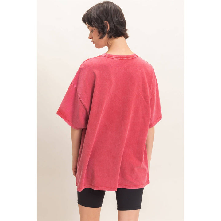 Mineral Wash Oversized Crew Neck T-Shirts