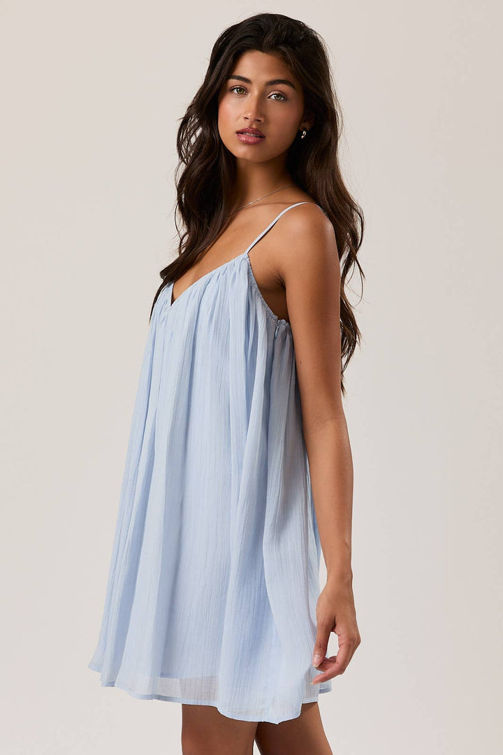 SPAGHETTI STRAP V-NECK LOOSE FIT MINI DRESS