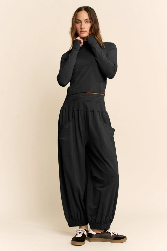 Textured Mock Neck Relaxed Lounge Set