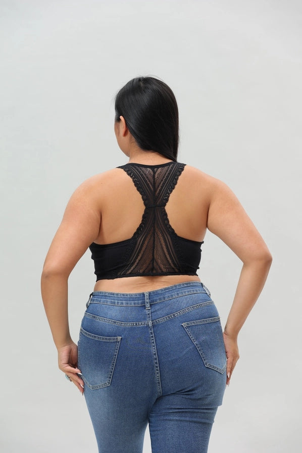 Lace Racerback Bralette – with Removable Bra Pad