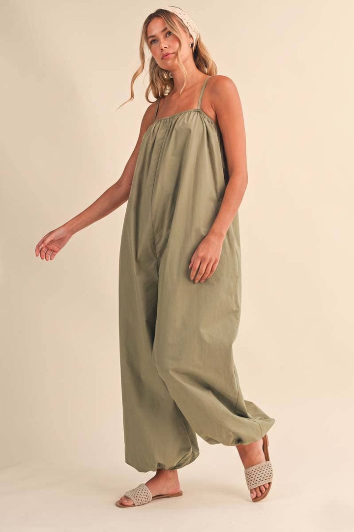 BALLOON LEG STRAPPY JUMPSUIT