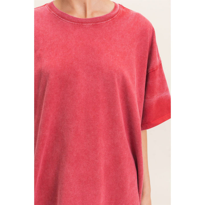 Mineral Wash Oversized Crew Neck T-Shirts