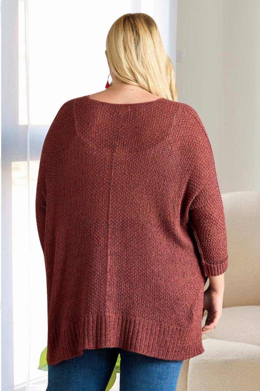 PLUS LOOSE FIT BASIC KNITTED SWEATER -CESW1922X