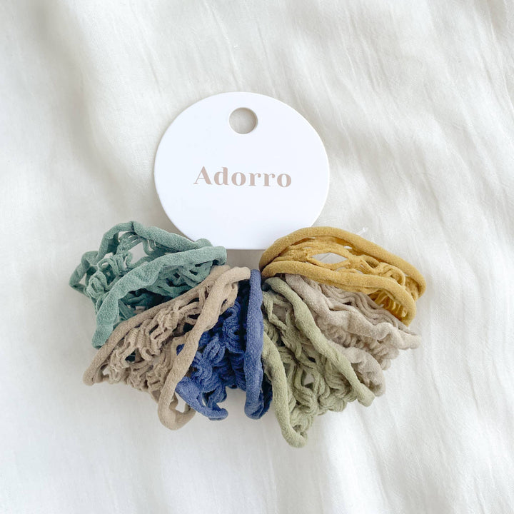 Seamless Boho Mesh Fisherman Net Hair Ties (Set of 6)