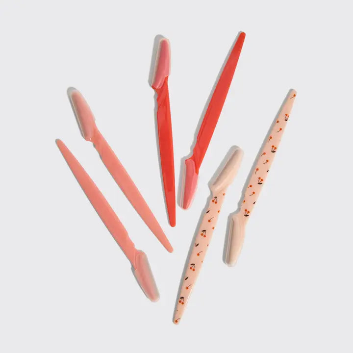 KITSCH Recycled Plastic Dermaplaners – 6pc Set (Cherry Blossom)