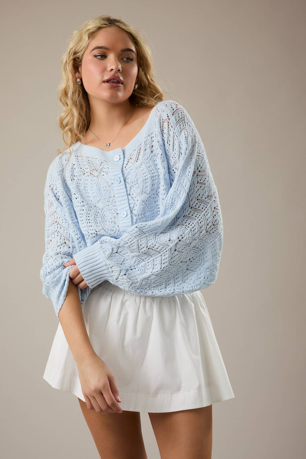 LONG SLEEVE CROCHET CARDIGAN
