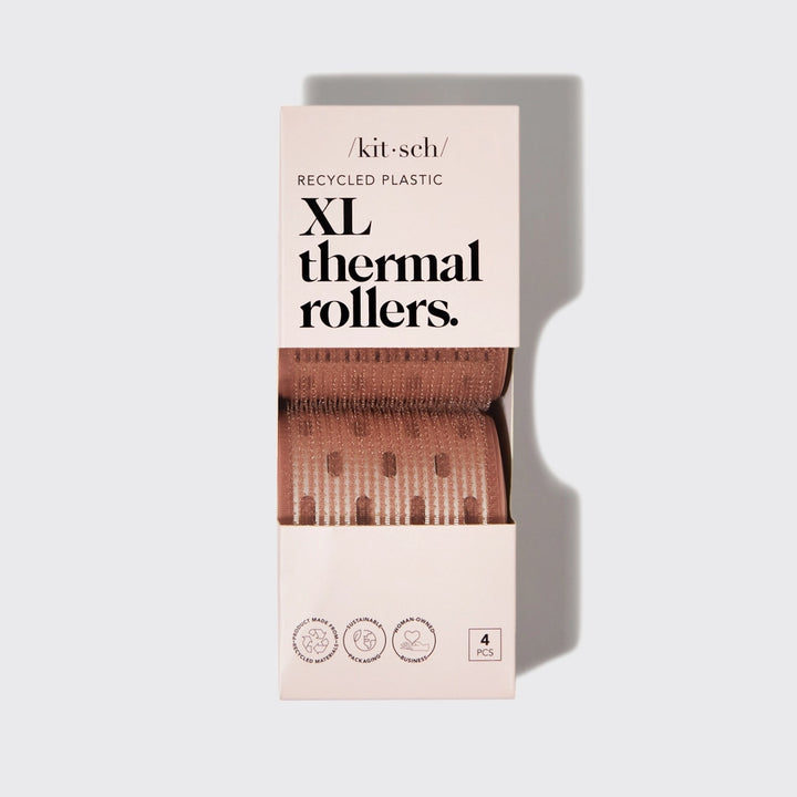 Kitsch Recycled Plastic XL Thermal Rollers – 4pc Set (Terracotta)