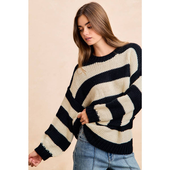 STRIPE CHUNKY SWEATER TOP