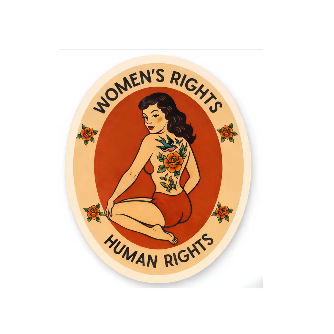 Women’s Rights Are Human Rights Sticker – Feminist Vintage