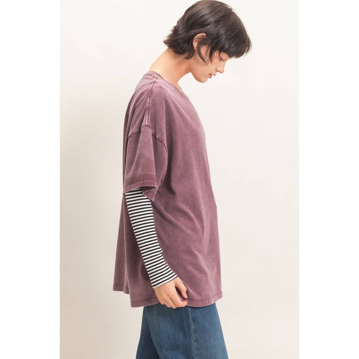 Mineral Wash Oversized Crew Neck T-Shirts